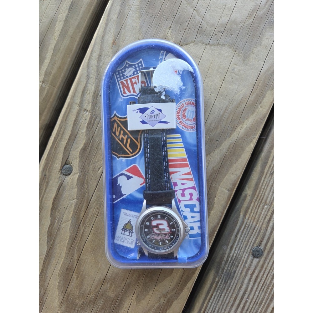NIB Vintage Sportivi: NASCAR‎ Dale Earnhardt #3 Watch, Black/Silver